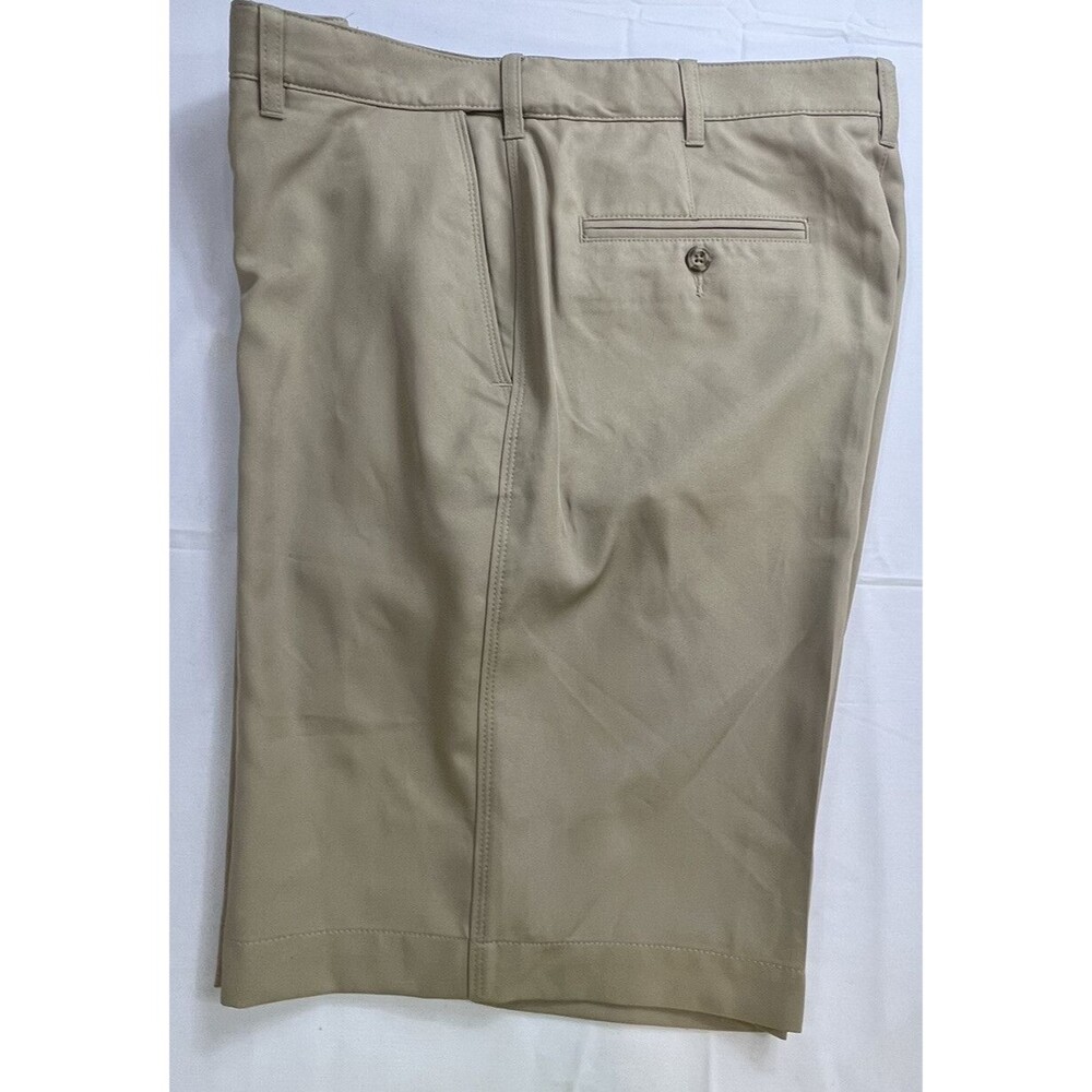 PGA Tour Mens Tan Khaki Flat Front 10" Inseam Casual Golf Chino Shorts Size 36